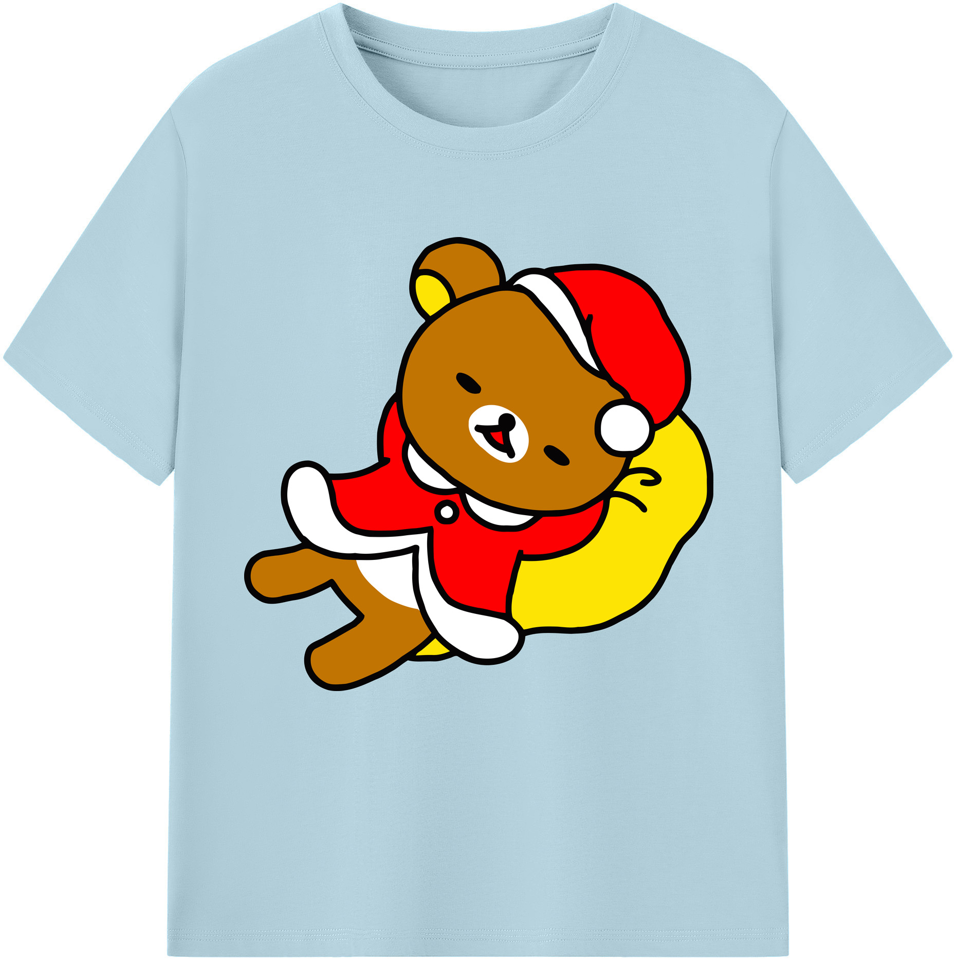 （画像用） リラックマ リラックマ キイロイトリ Rilakkuma Korilakkuma Kiiroitori 綿100％半袖Tシャツ（フロントプリント）